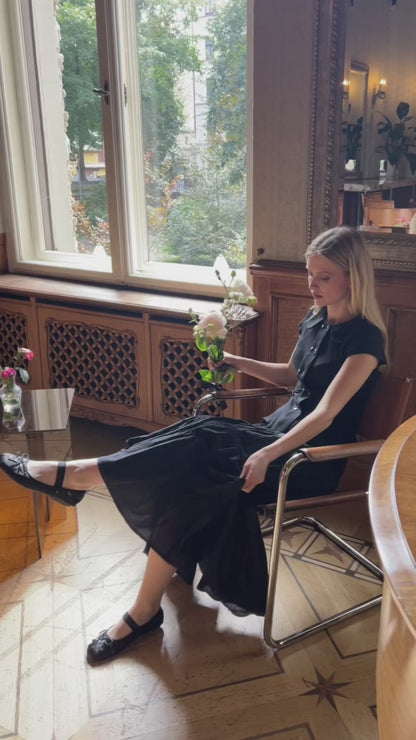 Virginia Blouse | Black Pointelle